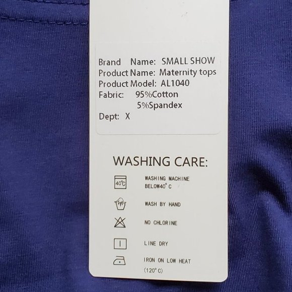 SMALLSHOW Navy Long Sleeve Knit Maternity Nursing Top NEW NWT Size M - Picture 9 of 13